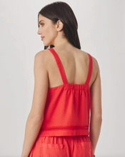 Load image into Gallery viewer, Stella Linen Trim Tank Scarlet
