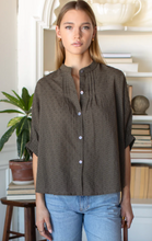 Load image into Gallery viewer, Mandarin Collar Top Moss - OS