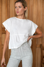 Load image into Gallery viewer, Dolman Peplum Top Ivory Linen