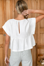 Load image into Gallery viewer, Dolman Peplum Top Ivory Linen