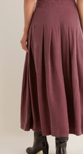 Load image into Gallery viewer, Atelier Pleated Maxi Skirt Bitter Choc