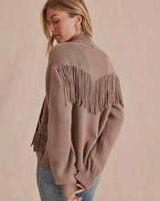 Load image into Gallery viewer, Willow Fringe Cardigan Taupe Grey