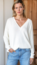 Load image into Gallery viewer, Carolyn V Neck Sweater Ivory