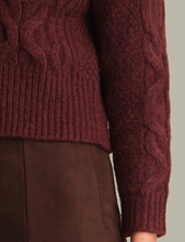 Load image into Gallery viewer, Reba Cable Funnel Pullover Oxblood
