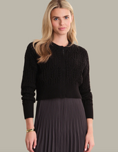 Load image into Gallery viewer, Amara Cropped Cable Cardigan Black