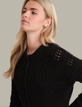 Load image into Gallery viewer, Amara Cropped Cable Cardigan Black