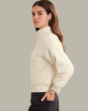Load image into Gallery viewer, Addison Cable Knit Puffer Jacket Salt