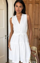 Load image into Gallery viewer, Basque Sundress Short Ivory Linen