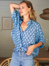 Load image into Gallery viewer, Mandarin Collar Top Danube Marigolds - OS