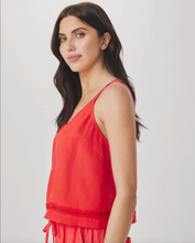 Load image into Gallery viewer, Stella Linen Trim Tank Scarlet