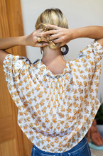 Load image into Gallery viewer, Mandarin Collar Top Little Marigolds - OS