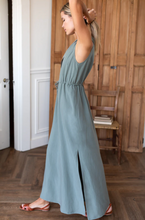 Load image into Gallery viewer, Grecian Keyhole Dress Agave Linen