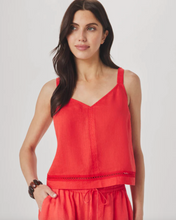 Load image into Gallery viewer, Stella Linen Trim Tank Scarlet