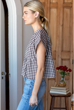 Load image into Gallery viewer, Dolman Peplum Top Cocoa Ging