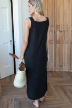 Load image into Gallery viewer, Roma Maxi Dress Black Linen