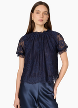 Load image into Gallery viewer, Geraldine Lace Top Navy