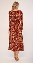 Load image into Gallery viewer, Aimie Knit Midi Dress Puzzlebox Print
