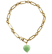Load image into Gallery viewer, Marley Stone Heart Charm NKLC Sage