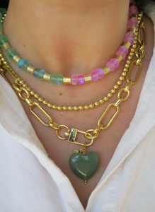 Marley Stone Heart Charm NKLC Sage