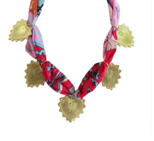 Load image into Gallery viewer, Wildflower Charm Necklace Pink Feathers
