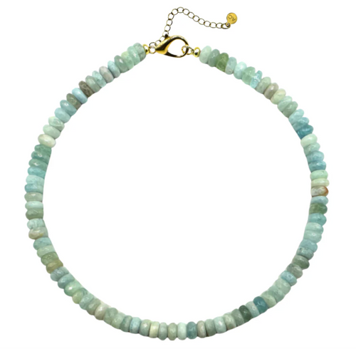 Hand Beaded Collar Seabreeze