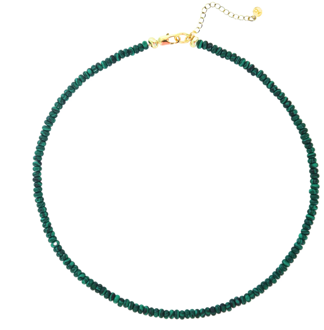Mila Micro Beaded Neck Emerald