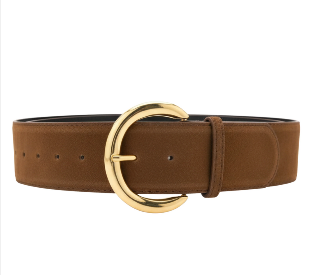 Gianna Belt Chocolate Suede