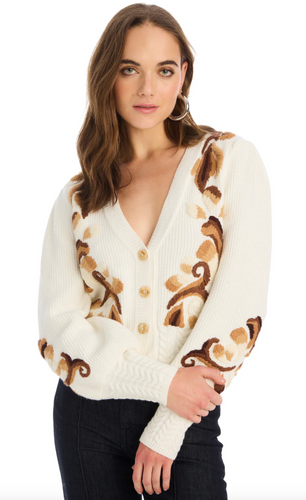 Piper Cardigan Ivory Brown