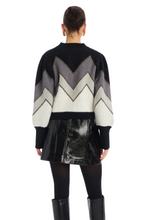 Load image into Gallery viewer, Fuzzy Chevron Cardi Grey