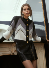 Load image into Gallery viewer, Fuzzy Chevron Cardi Grey