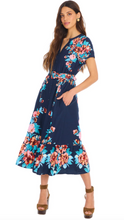 Load image into Gallery viewer, Lizzy Dress Navy Floral