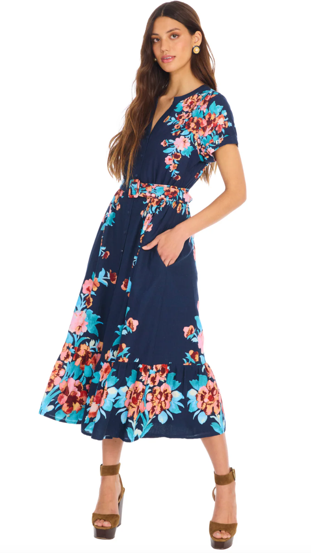Lizzy Dress Navy Floral