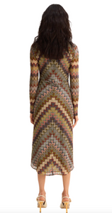 Holms Dress Olive Chevron