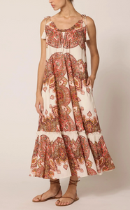 Cindy Ankle Dress Foulard Paisley