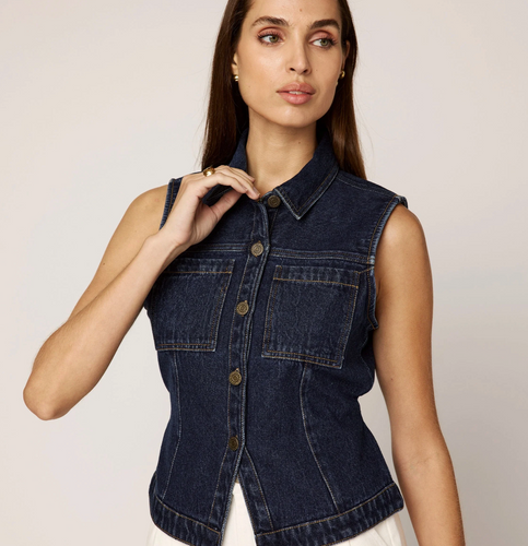 Franka Vest Dark Denim