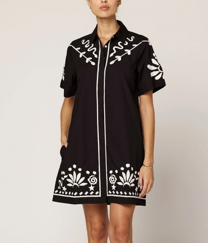 Riya Mini Dress Black Ivory