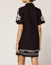 Load image into Gallery viewer, Riya Mini Dress Black Ivory