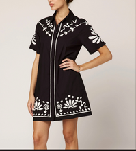 Load image into Gallery viewer, Riya Mini Dress Black Ivory