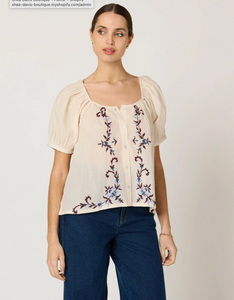 Adeline Blouse Ivory Multi
