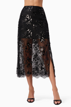 Load image into Gallery viewer, Aylin Sequin Lace Skirt Black