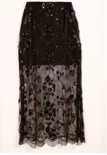 Load image into Gallery viewer, Aylin Sequin Lace Skirt Black
