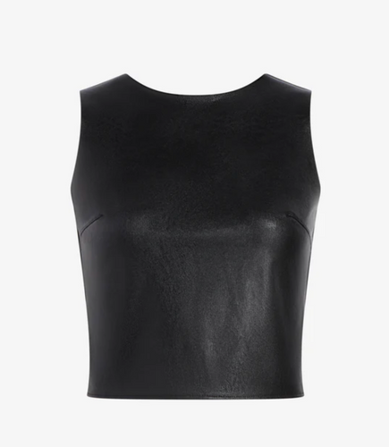Faux Leather Shell Black