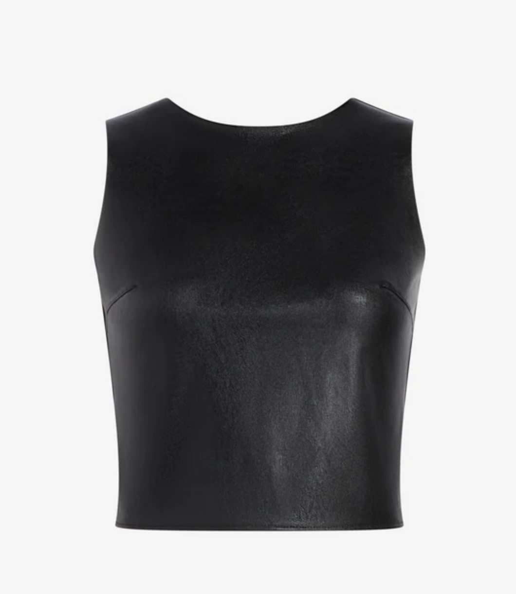 Faux Leather Shell Black