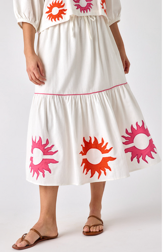 Jessie Skirt Coconut With Applique