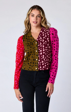 Load image into Gallery viewer, Jovie Cardigan Spotted Colorblock