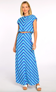 Anita Skirt French Blue Stripe