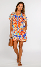Load image into Gallery viewer, Short Sleeve Taylor Dress Ikat Multi