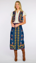 Load image into Gallery viewer, Frannie Skirt Denim Embrodiery