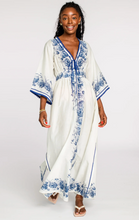 Load image into Gallery viewer, Astrid Caftan Navy Tea Rose