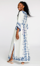 Load image into Gallery viewer, Astrid Caftan Navy Tea Rose
